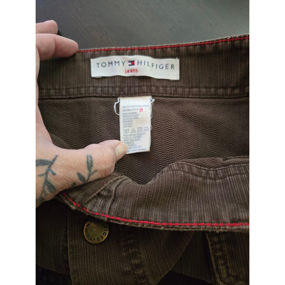 Vintage Y2K Preppy Tommy Hilfiger Brown Corduroy Button-Front Mini Skirt Size 8 - Picture 8 of 8